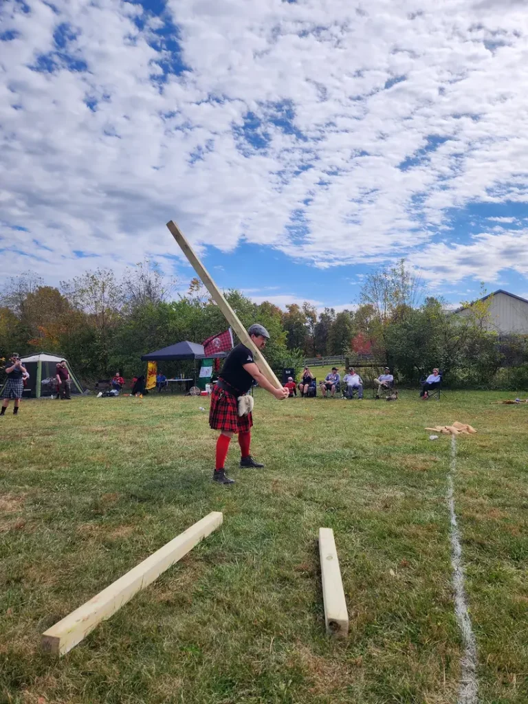 Highland Games participant in a kilt outdoors